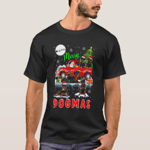 Merry Christmas Dog Santa Carrying Rottweilers Pic T-Shirt