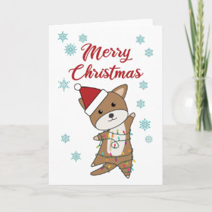 Merry Christmas Dog Snow Winter Puppy Wauwau Card