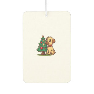 Merry Christmas Dog with nice Tree for Adults and Air Freshener