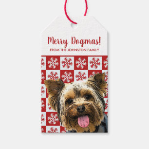 Merry Christmas Dogmas Yorkie Terrier Yorkshire Gift Tags