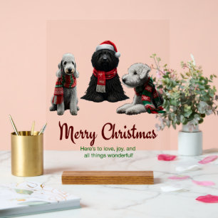 Merry Christmas Dogs Acrylic Sign
