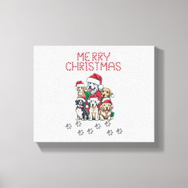 Merry Christmas dogs   Canvas Print (Front)
