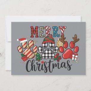 Merry Christmas Dogs Dog Mom Paws  Holiday Card