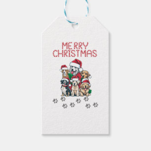 Merry Christmas dogs   Gift Tags