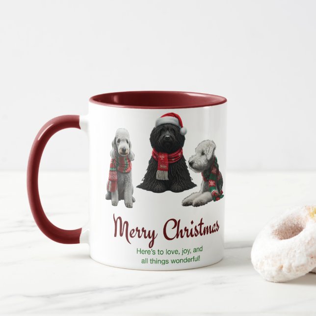 Merry Christmas Dogs Mug (With Donut)