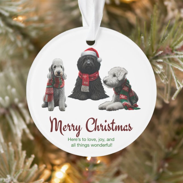 Merry Christmas Dogs Ornament (Tree)