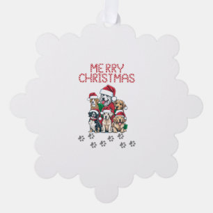 Merry Christmas dogs Ornament Card