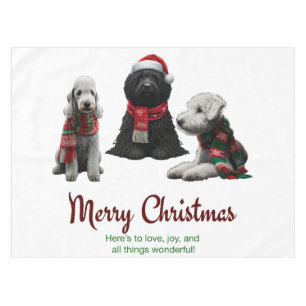 Merry Christmas Dogs Tablecloth