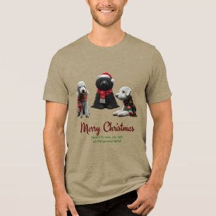 Merry Christmas Dogs Tri-Blend Shirt