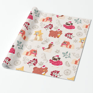 Merry Christmas Dogs Wrapping Paper