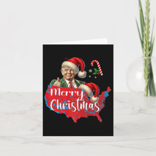 Merry Christmas Donald Trump Red Coverage Map Xmas Card