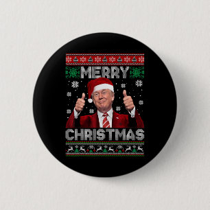 Merry Christmas Donald Trump Santa Family Xmas Ugl 2 Inch Round Button