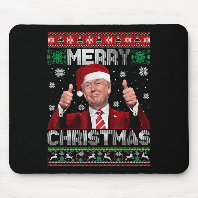 Merry Christmas Donald Trump Santa Family Xmas Ugl Mouse Pad (Front)