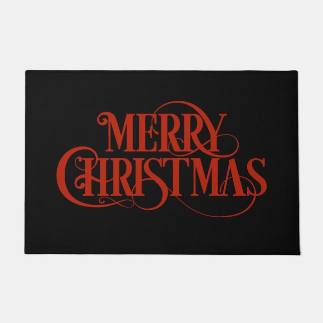Merry Christmas Doormat Door Mat (Front)