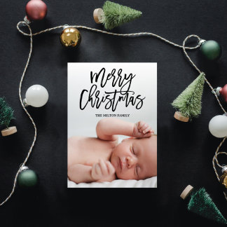 MERRY CHRISTMAS Double-Sided Photo Christmas Holiday Card