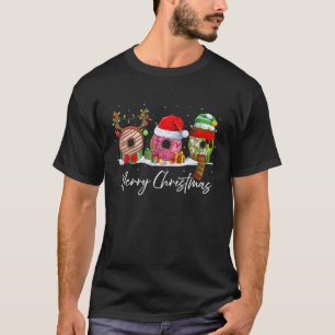 Merry Christmas Doughnuts Santa Christmas Pajama D T-Shirt