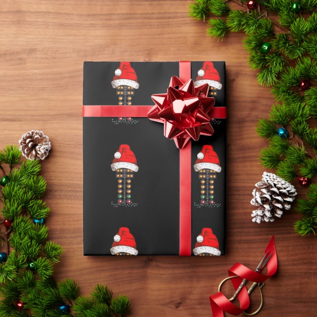 Merry Christmas Drag Racing Christmas Tree  Wrapping Paper (Holiday Gift)