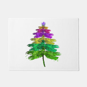 Merry Christmas Dragonfly Christmas Tree T Shirt Doormat