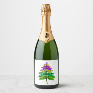Merry Christmas Dragonfly Christmas Tree T Shirt Sparkling Wine Label