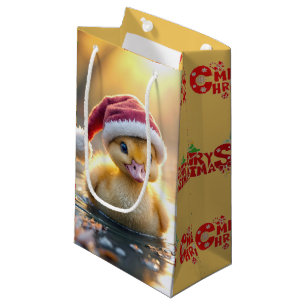 Merry Christmas Duckling Small Gift Bag