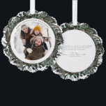 Merry Christmas Dusty Winter Greenery Photo Wreath Ornament Card<br><div class="desc">Introducing the Merry Christmas Dusty Winter Greenery Photo Wreath Ornament Card, the perfect way to ring in the holiday season with style and festive elegance. This enchanting card captures the essence of winter wonderland, with its delicate winter eucalyptus and evergreen botanical greenery, adorned with berries, intricately arranged to form a...</div>