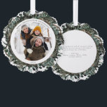 Merry Christmas Dusty Winter Greenery Photo Wreath Ornament Card<br><div class="desc">Introducing the Merry Christmas Dusty Winter Greenery Photo Wreath Ornament Card, the perfect way to ring in the holiday season with style and festive elegance. This enchanting card captures the essence of winter wonderland, with its delicate winter eucalyptus and evergreen botanical greenery, adorned with berries, intricately arranged to form a...</div>