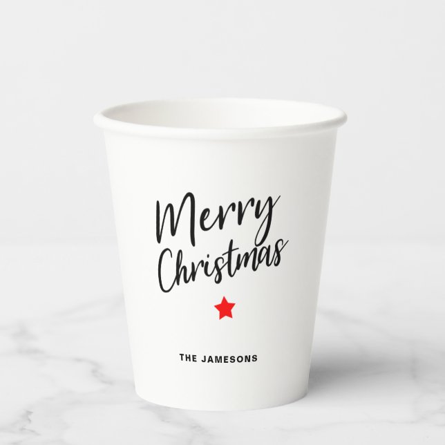 Merry Christmas editable by whom  Paper Cups (Front)