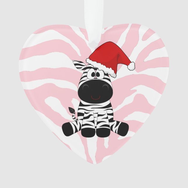 Merry Christmas EDS Warrior Zebra Ribbon Ornament (Front)