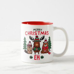 Merry Christmas Eh Two-Tone Coffee Mug