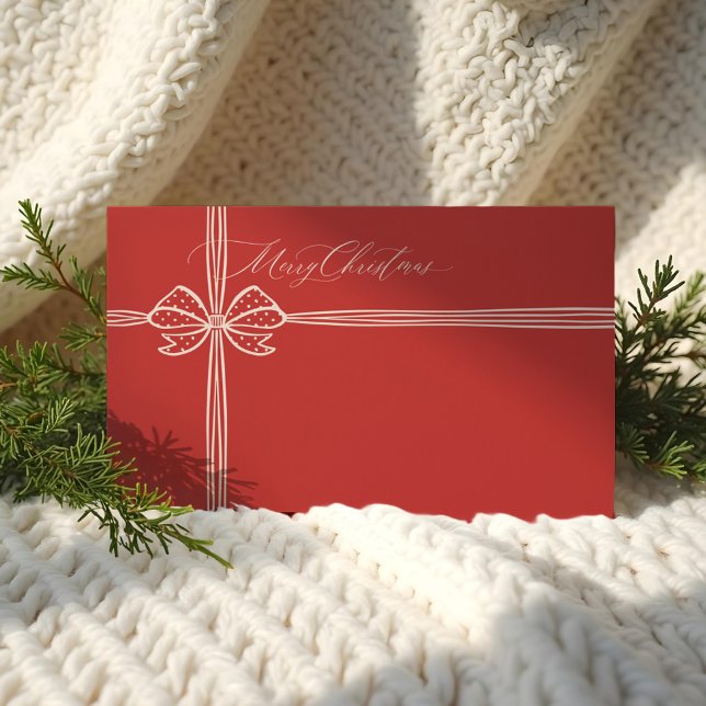 Merry Christmas Elegant Bow & Ribbon Present Red Envelope (Merry Christmas Elegant Bow & Ribbon Present Red Envelope)