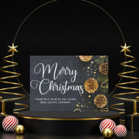 Merry Christmas Elegant Business Black Gold