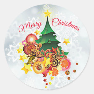 Merry Christmas elegant Classic Round Sticker