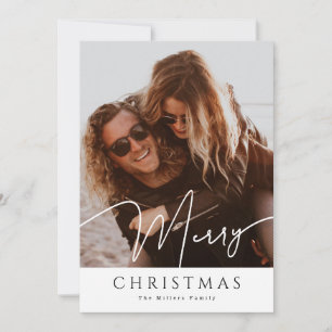 Merry Christmas Elegant collage 4 Photo Holiday Ca Card