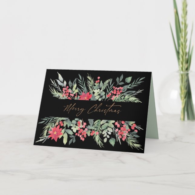 Merry Christmas elegant folded Christmas card (Front)