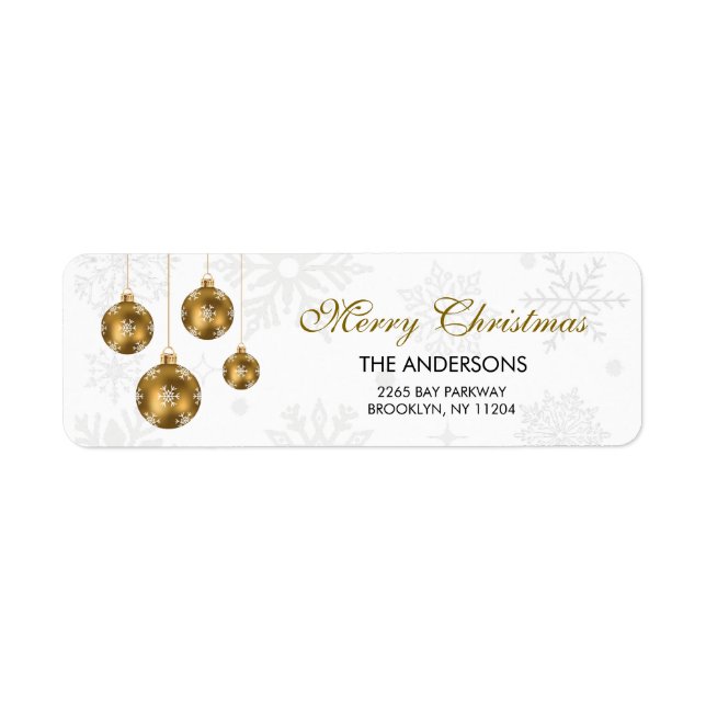 Merry Christmas Elegant Gold Ornament Return (Front)