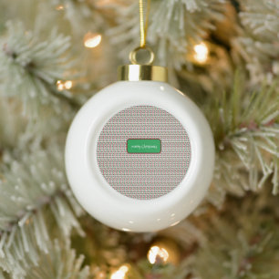 Merry Christmas Elegant & Modern Customize Ceramic Ball Christmas Ornament