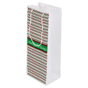 Merry Christmas Elegant & Modern Customize  Wine Gift Bag