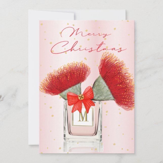 Merry Christmas Elegant Red Floral Perfume  (Front)