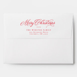 Merry Christmas elegant red script holiday Envelope