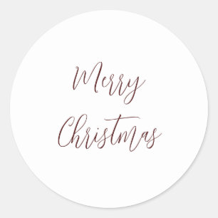 Merry Christmas Elegant Script Classic Round Sticker