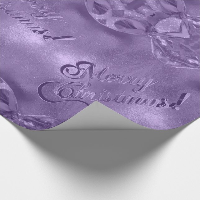 Merry Christmas Elegant Script Modern Purple Wrapping Paper (Corner)
