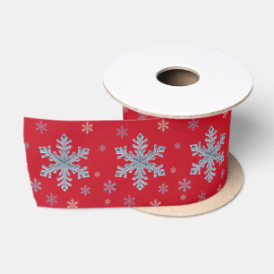Merry Christmas Elegant Snowflake Holiday Winter Satin Ribbon