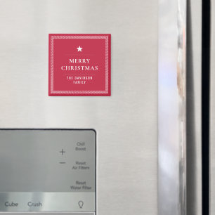 Merry Christmas Elegant Stylish Chic Greek Meander Magnet