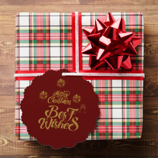 Merry Christmas Elegant Trendy Ornament Card