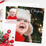 Merry Christmas Elegant White Typography Photo Postcard<br><div class="desc">Elegant Merry Christmas photo postcard with beautiful white cursive typography. This modern holiday family photograph postcard features gorgeous script and your name in white over the full bleed picture. Personalize with a second photo on the back.</div>