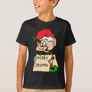 Merry Christmas Elf Black T-shirt