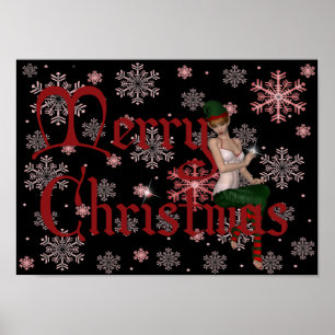 Merry Christmas Elf Design 1 - Holiday Print