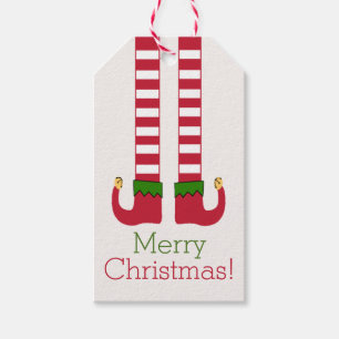Merry Christmas - Elf Legs Personalized Gift Tags