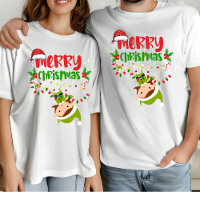 Merry Christmas Elf Matching Family Modern Xmas