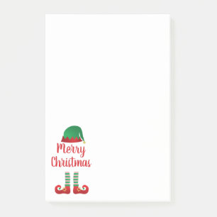 Merry Christmas Elf Outfit Green Red Post-it Notes